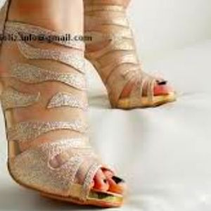 Gold Heels with rhinestones